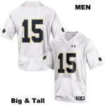 Notre Dame Fighting Irish Men's Phil Jurkovec #15 White Under Armour No Name Authentic Stitched Big & Tall College NCAA Football Jersey ODK4099BS